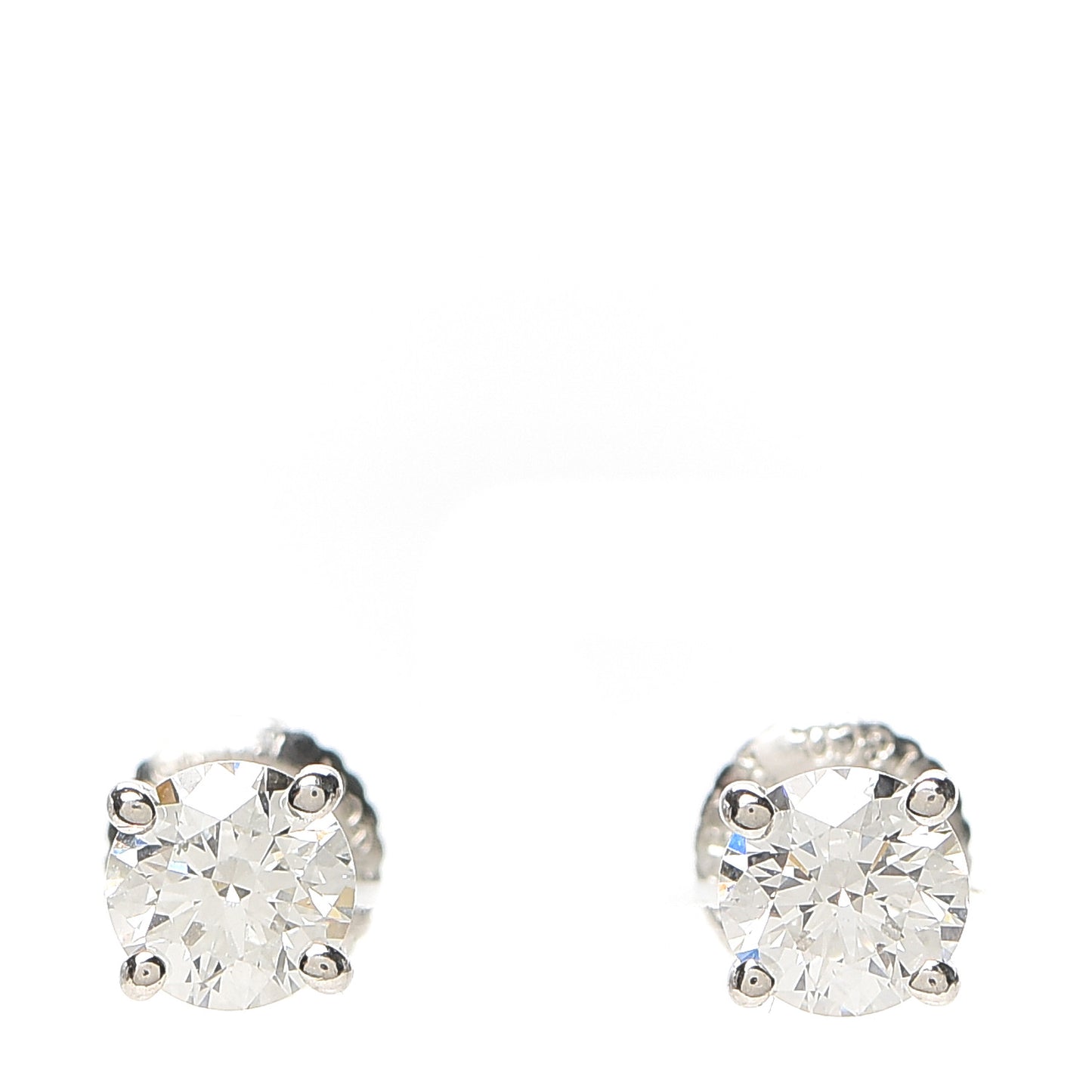 Platinum Diamond .92ctw Round Solitaire Earrings