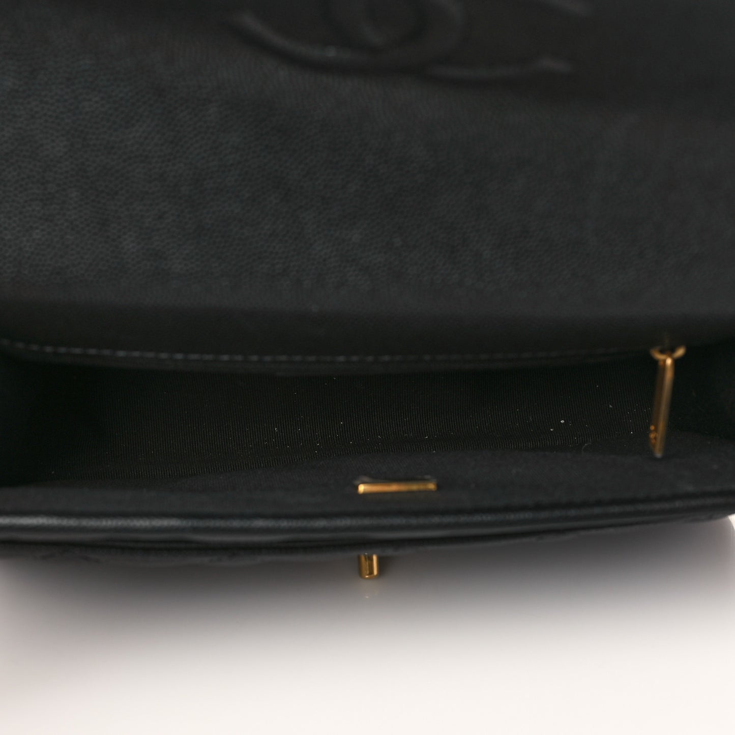 Caviar Quilted School Memory Small Top Handle Flap Black