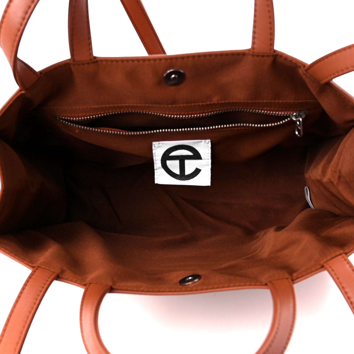 Vegan Leather Medium Shopping Bag Tan