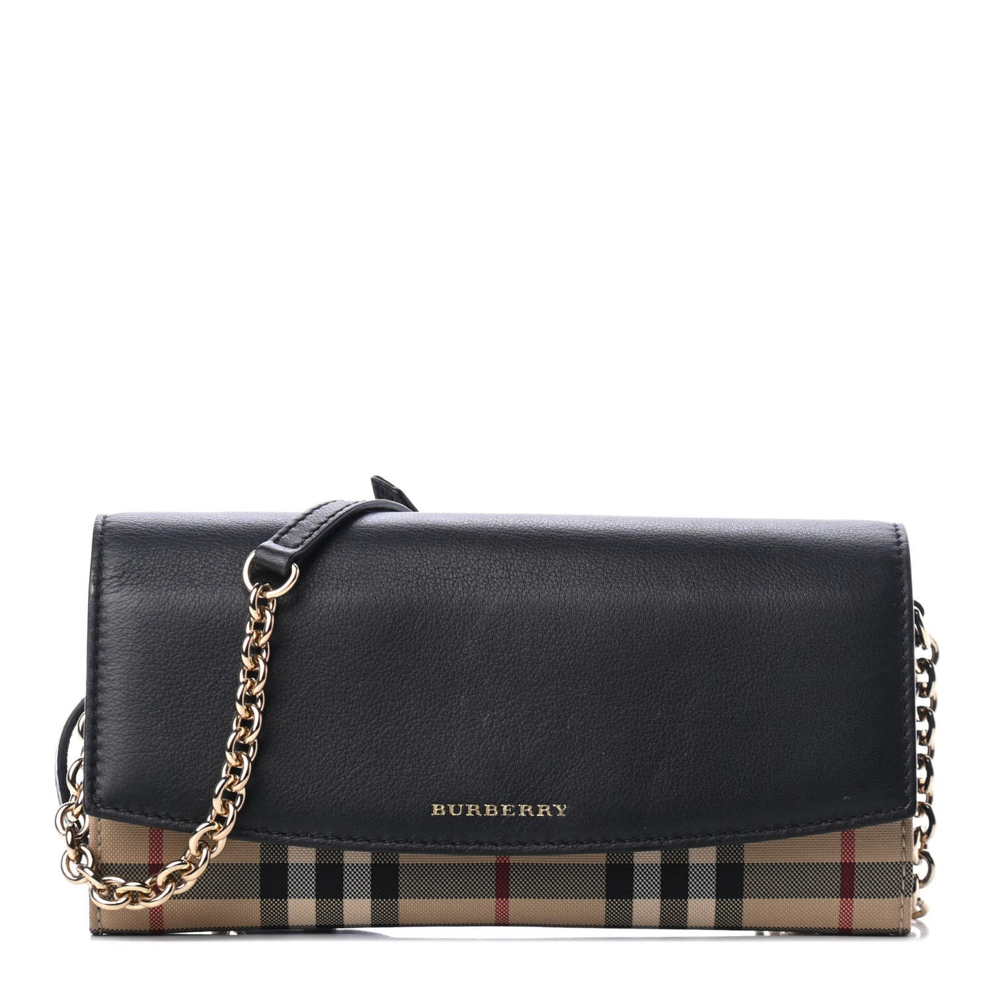 Calfskin House Check Henley Wallet On Chain Black
