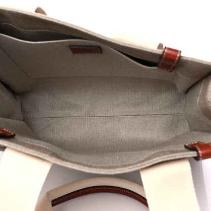 Chloe Cotton Calfskin Medium Woody Ribbon Tote White Brown 5 of 9