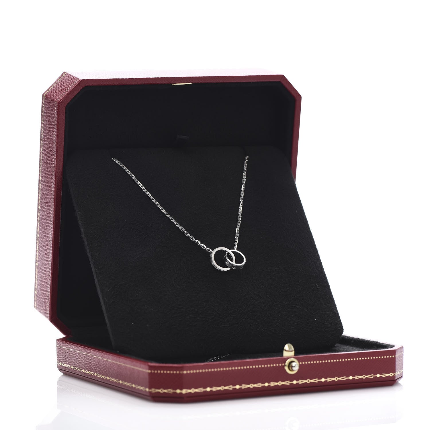 Cartier 18K White Gold Diamond Interlocking LOVE Necklace 8 of 8