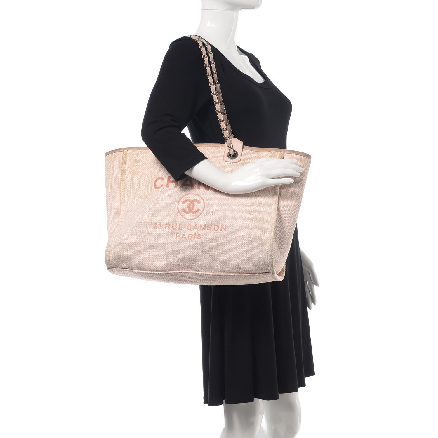 Chanel Canvas Large Deauville Tote Pink 2 of 20