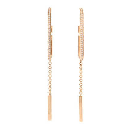 Hermes 18K Rose Gold Diamond Ever Chaine D'Ancre Earrings 1 of 4