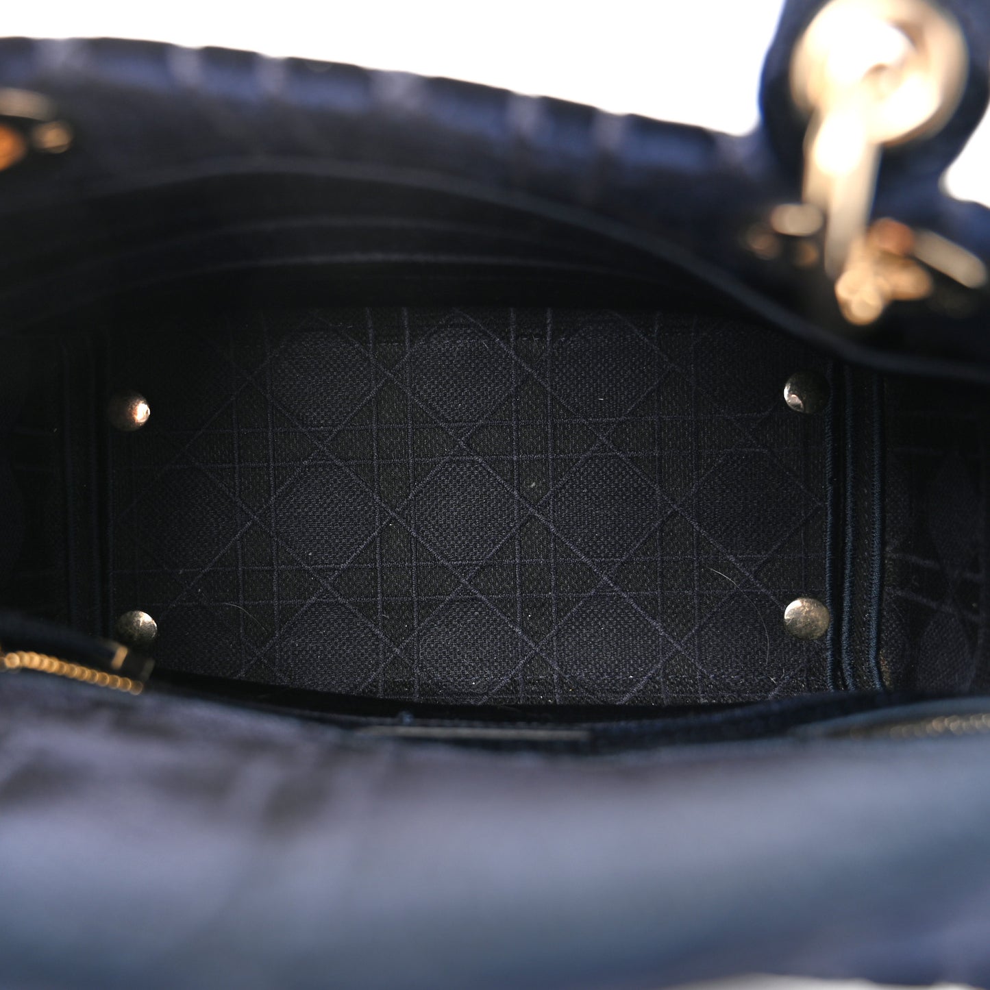 Velvet Cannage Medium Lady D-Lite Blue