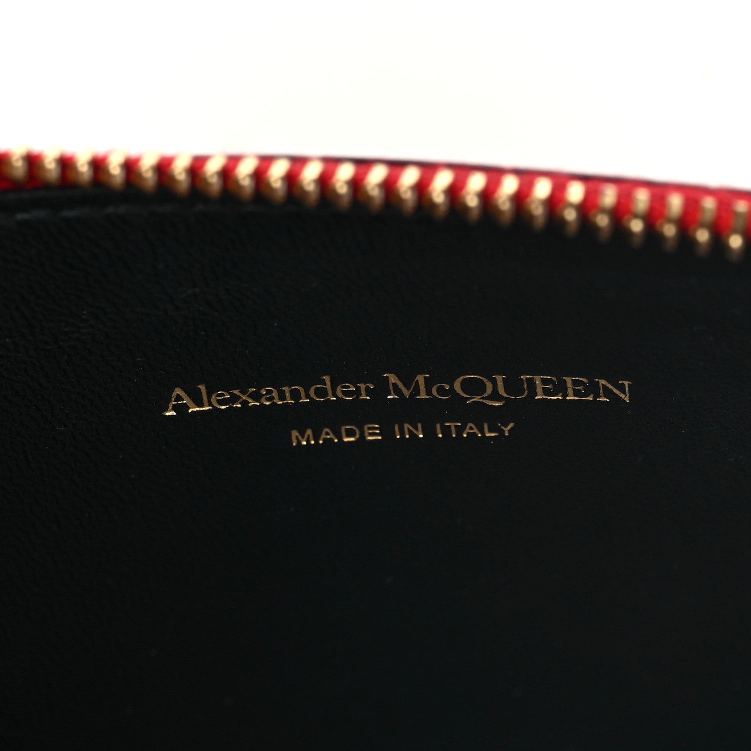 Alexander McQueen Calfskin Crocodile Embossed Skull Zip Wallet Card Holder Deep Red 6 of 8