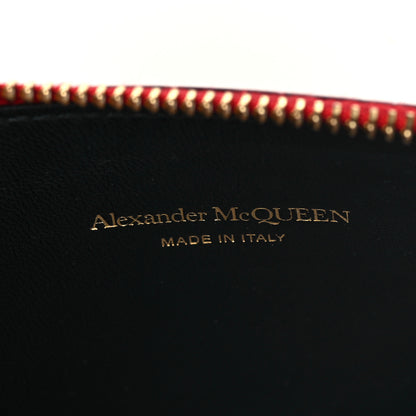 Alexander McQueen Calfskin Crocodile Embossed Skull Zip Wallet Card Holder Deep Red 6 of 8