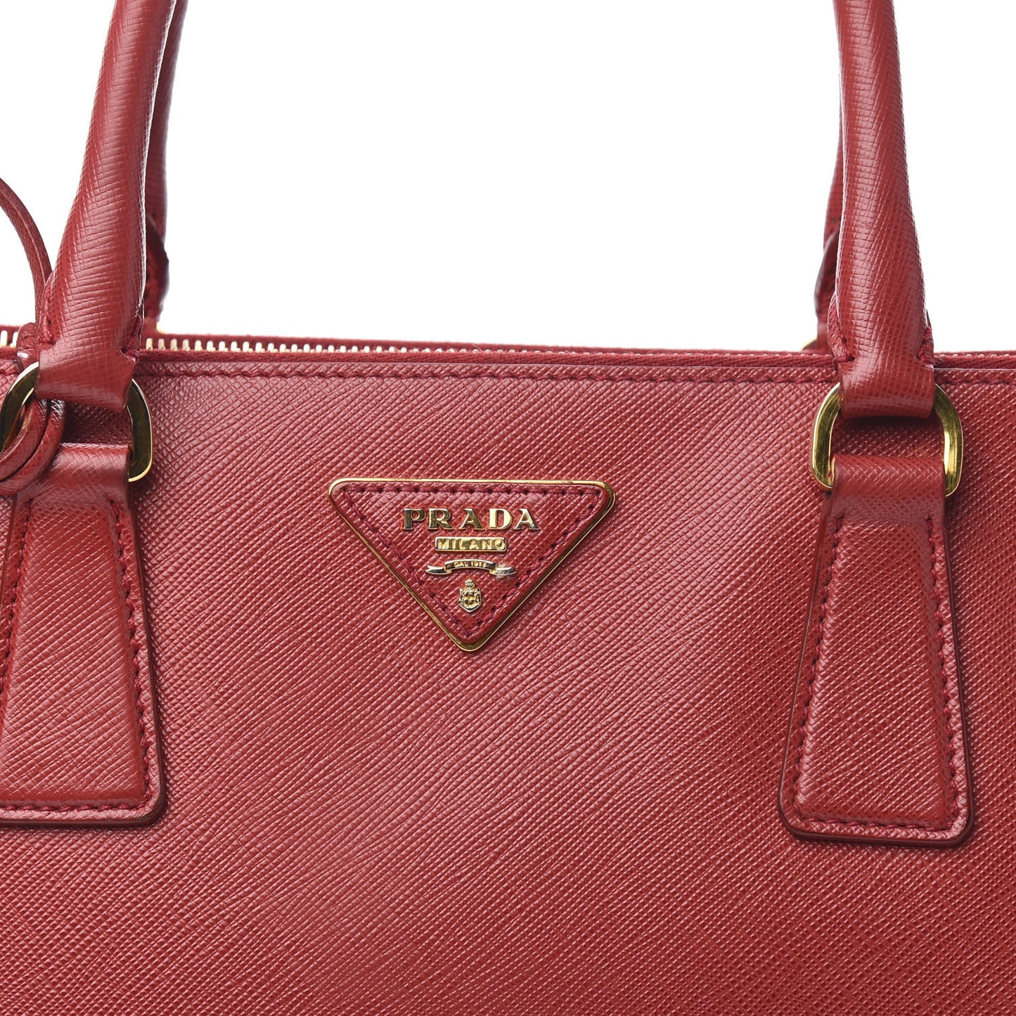 Saffiano Medium Galleria Double Zip Tote Fuoco