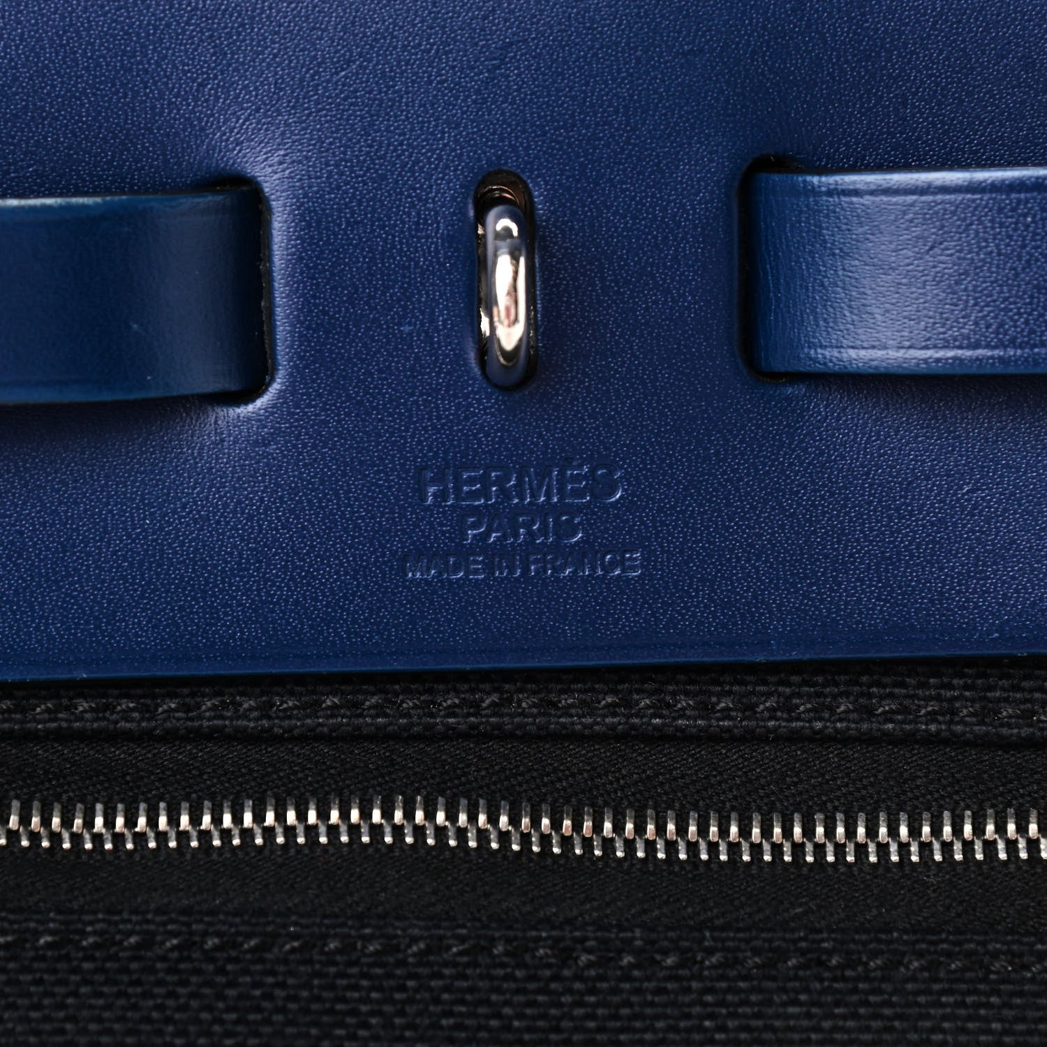 Hermes Vache Hunter Toile Herbag Zip 31 PM Bleu Saphir Black 6 of 10