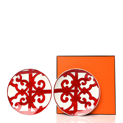 Hermes Porcelain Balcon du Guadalquivir Plate Set of 2 5 of 5