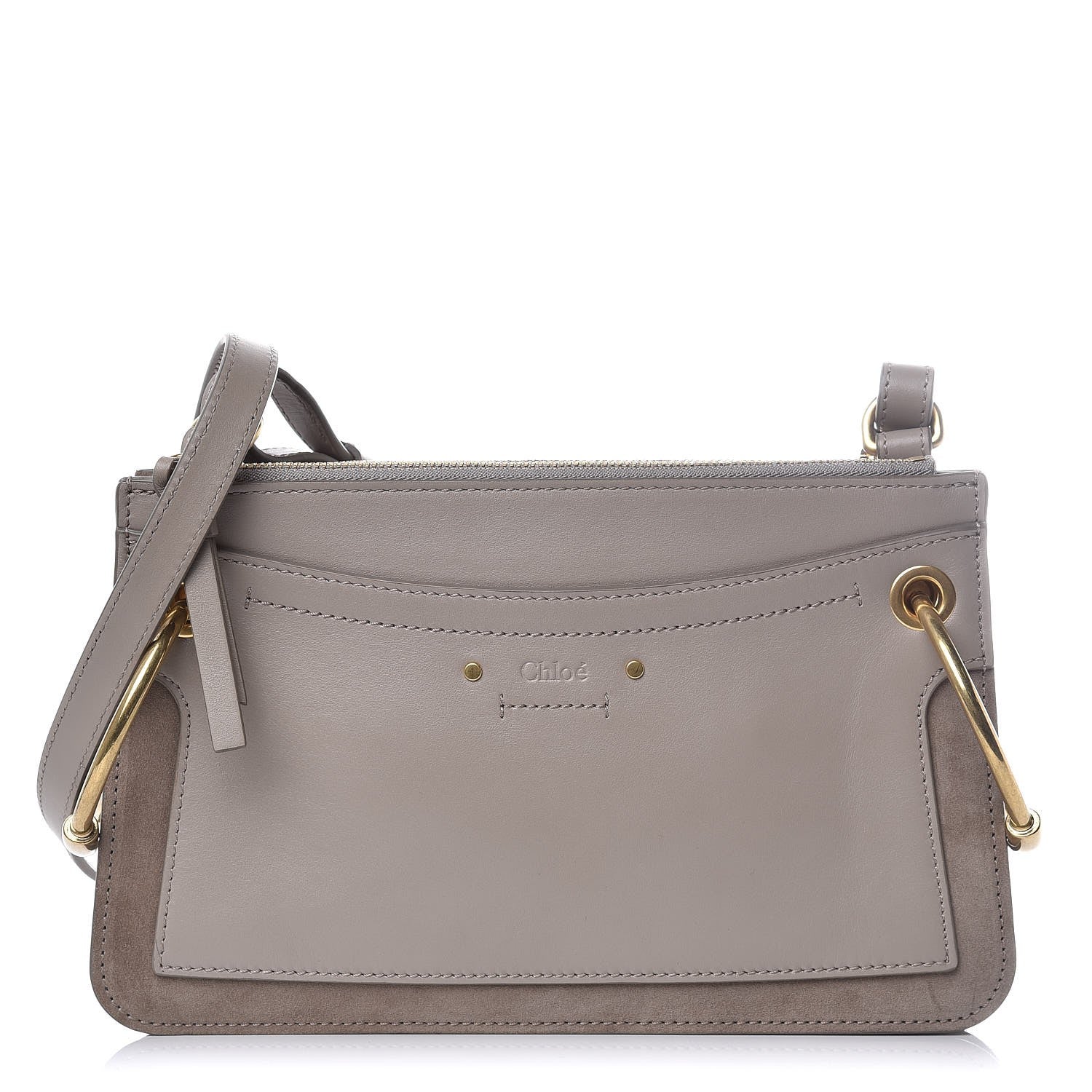 Chloe Calfskin Suede Mini Roy Bag Motty Grey 1 of 9