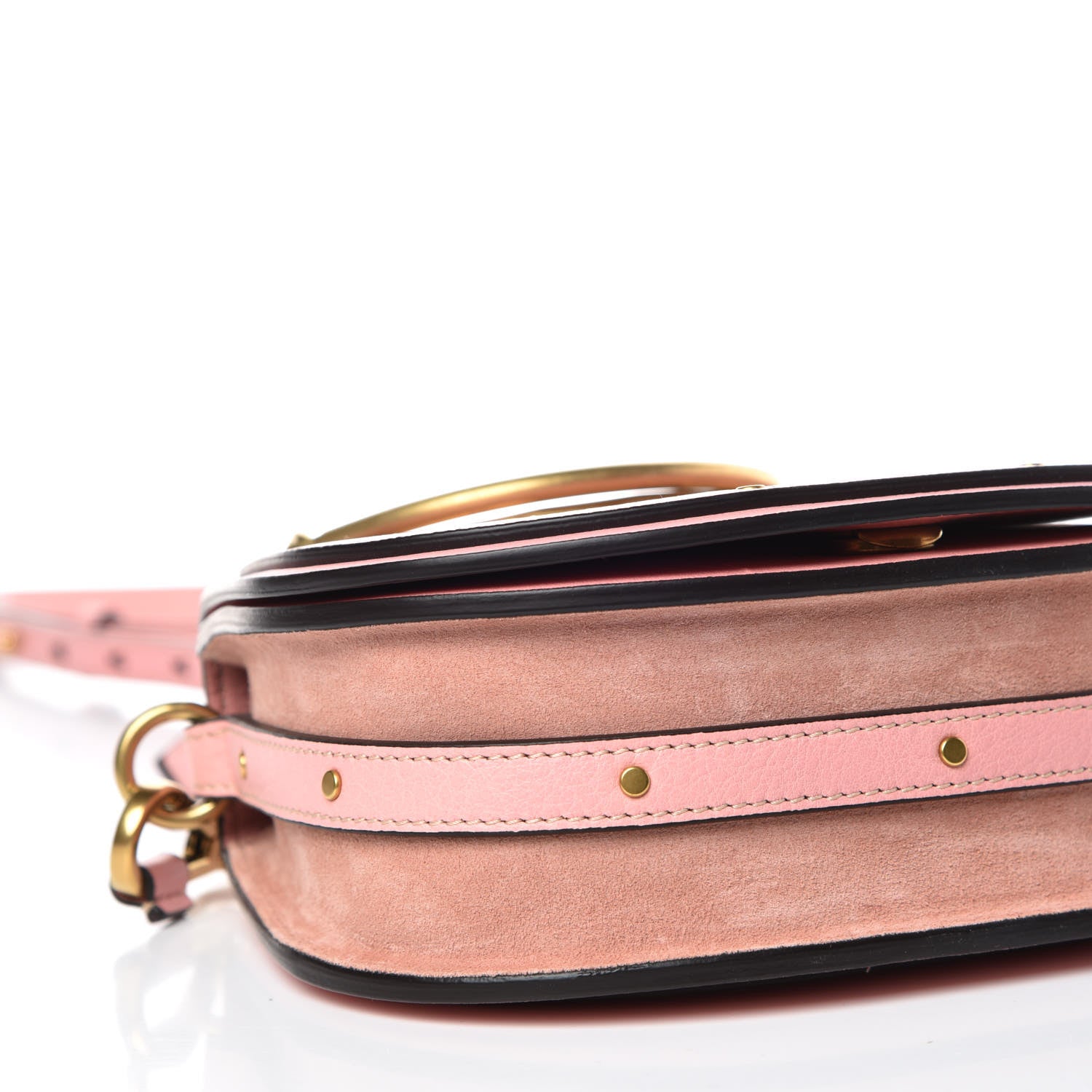 Chloe Calfskin Suede Small Nile Bracelet Bag Washed Pink 8 of 9