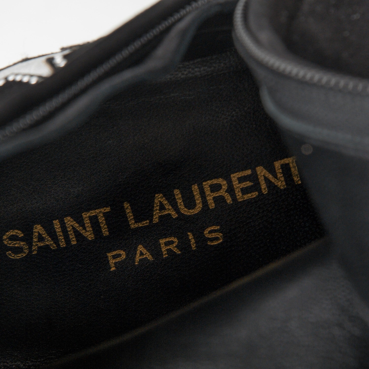 Saint Laurent Kid Scamosciato Lambskin Candy Star Studded Platform Boots 36.5 Black 7 of 10