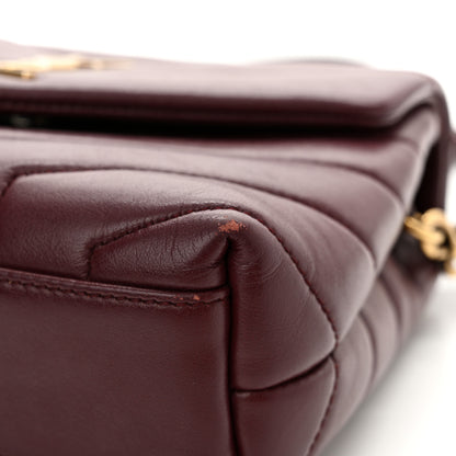 Saint Laurent Calfskin Y Quilted Monogram Toy Loulou Monogram Crossbody Bag Rouge Legion 13 of 14
