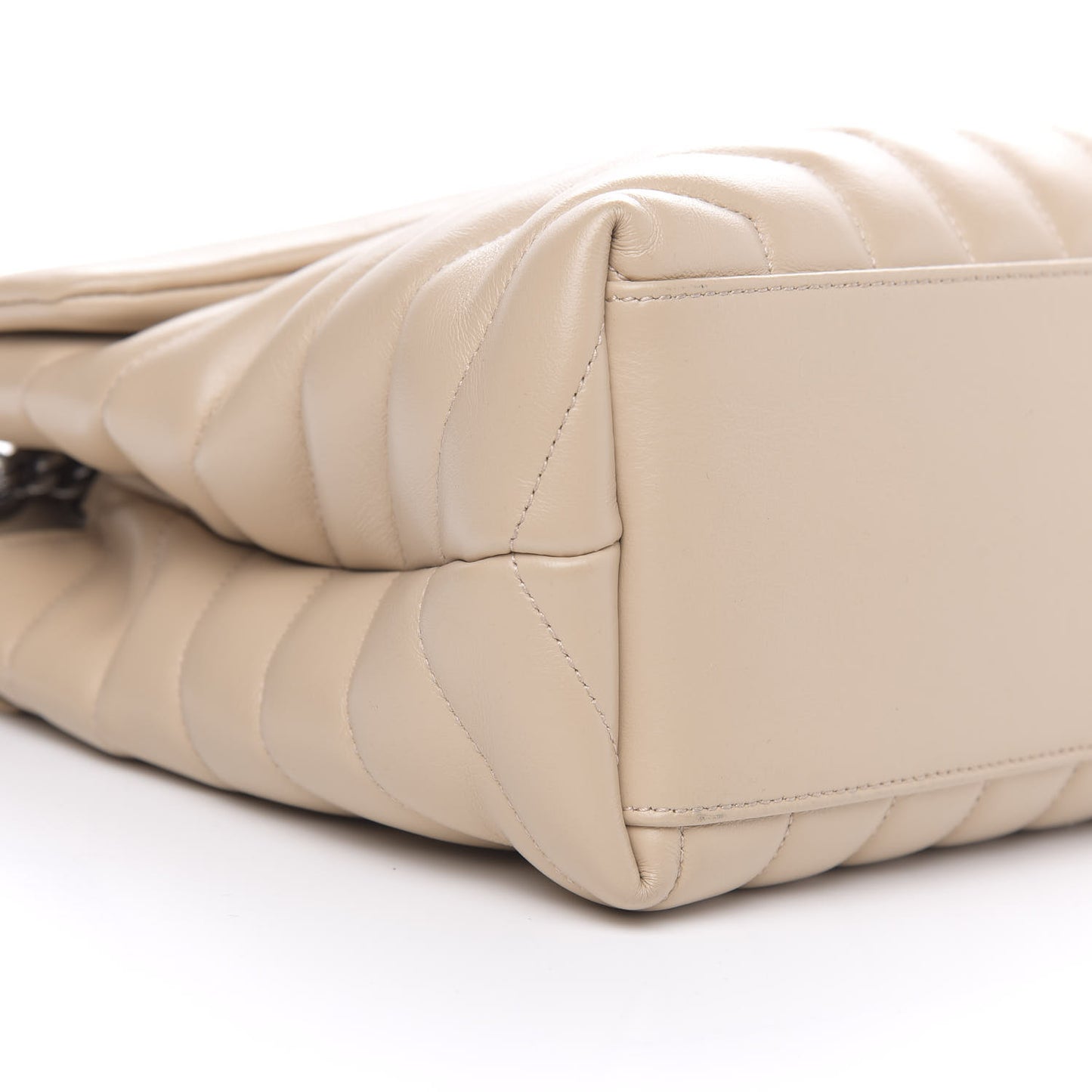 Calfskin Y Quilted Monogram Medium Loulou Chain Satchel Dark Beige