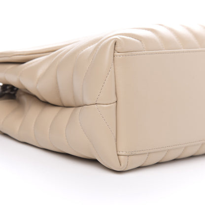 Saint Laurent Calfskin Y Quilted Monogram Medium Loulou Chain Satchel Dark Beige 8 of 11