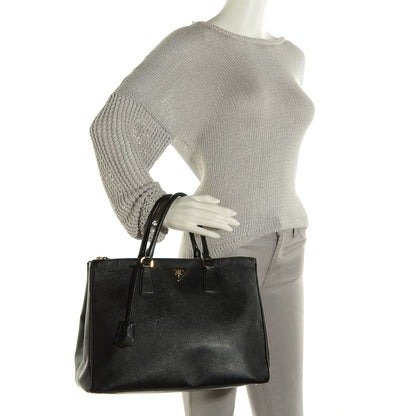Prada Saffiano Large Galleria Double Zip Tote Black 2 of 10