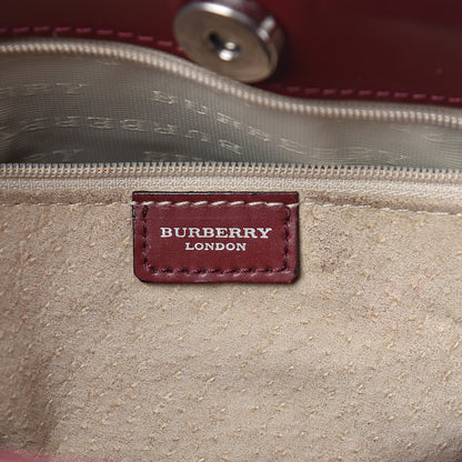 Burberry Haymarket Check Small Tote Red 6 of 15