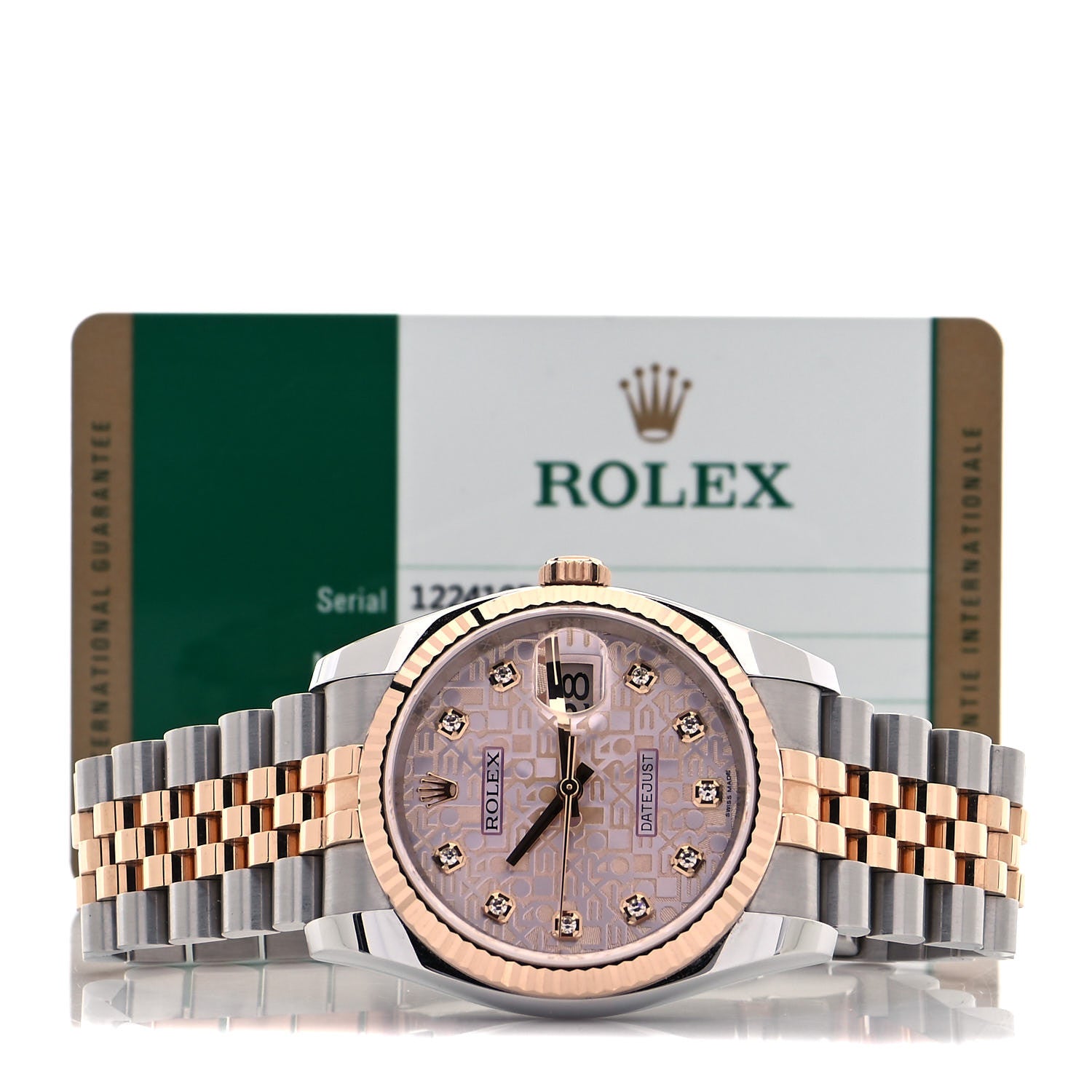 Rolex Stainless Steel 18K Everose Gold Diamond 36mm Oyster Perpetual Datejust Watch Pink Jubilee 116231 5 of 5