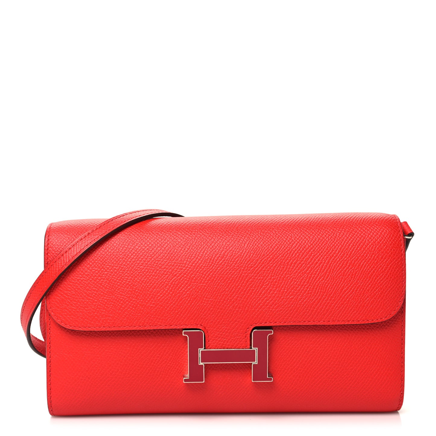 Epsom Enamel Constance Wallet To Go Rouge De Coeur Rubis