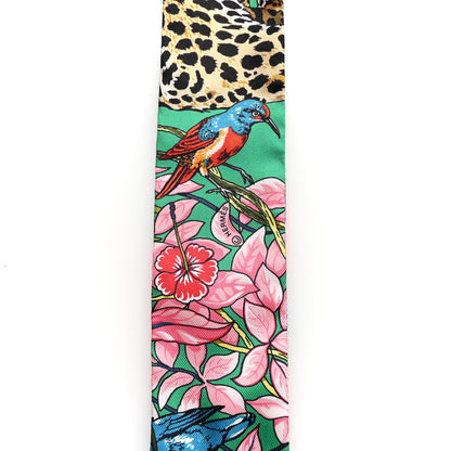 Hermes Silk Jungle Love Love Twilly Emeraude Rose Brun 3 of 4