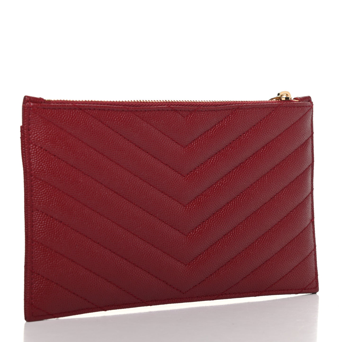 Grain De Poudre Matelasse Chevron Monogram Bill Pouch Opyum Red