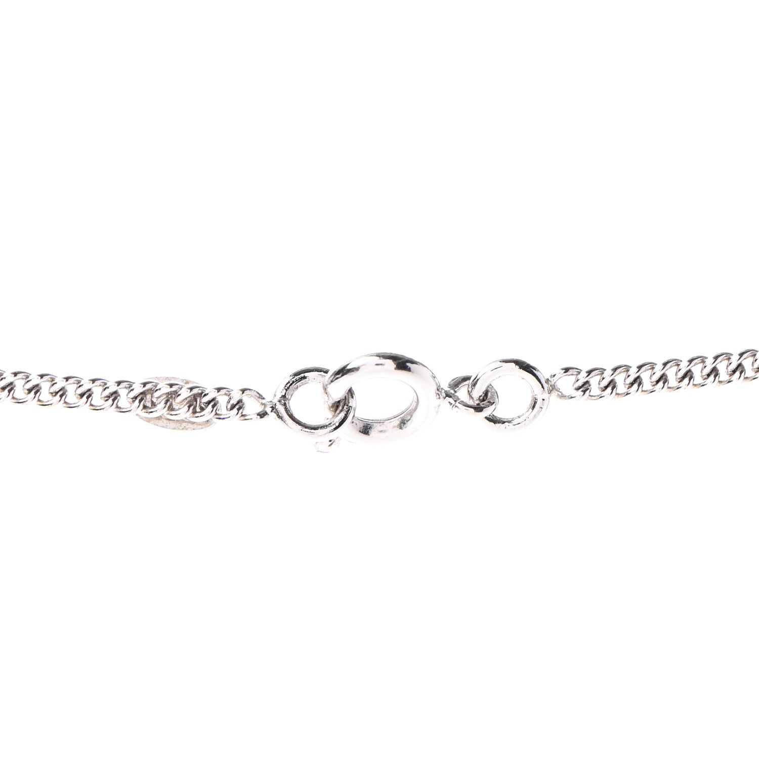 Chanel Crystal CC Necklace Silver 4 of 5