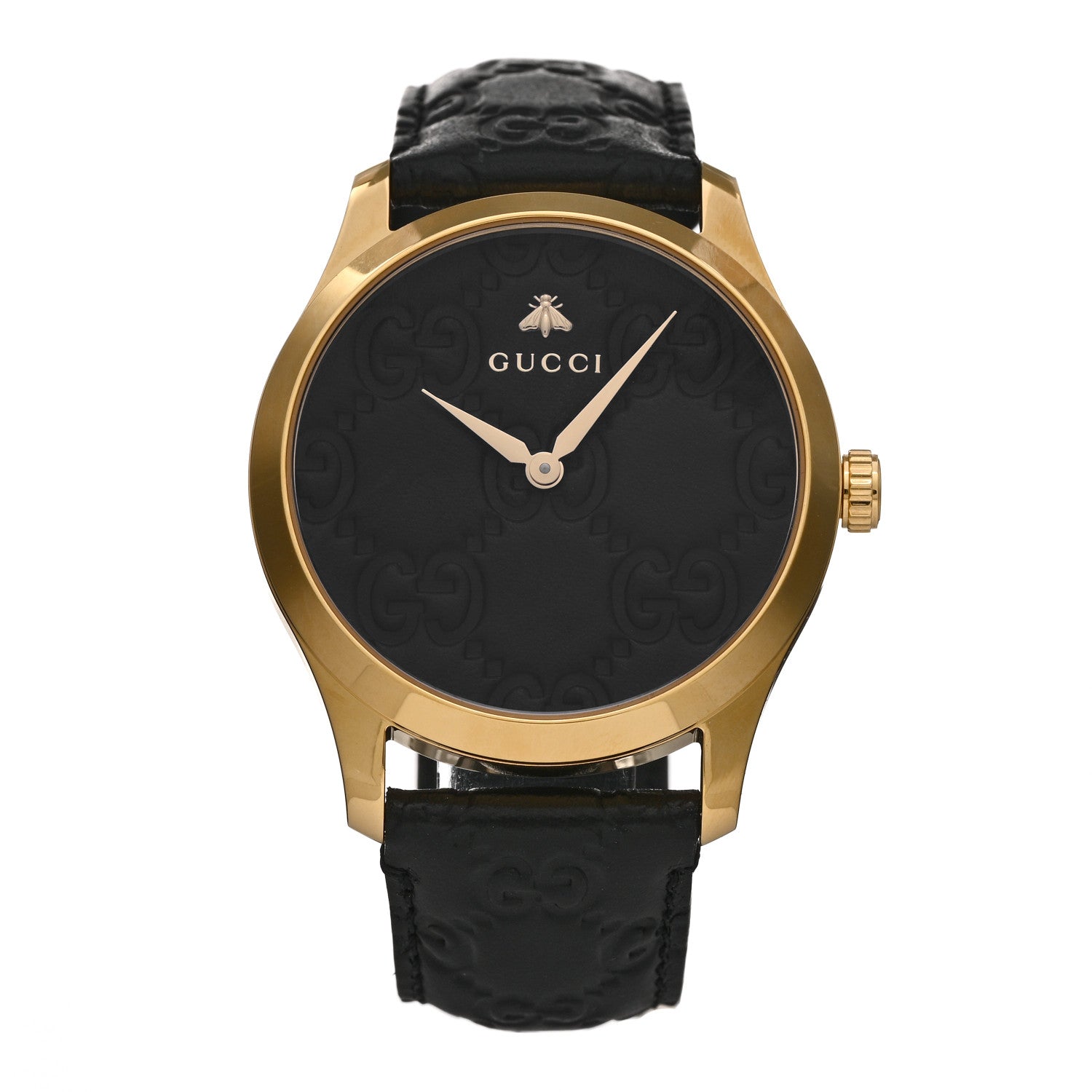 Gucci Stainless Steel Calfskin 38mm G-Timeless Quartz Watch Black 1 of 4