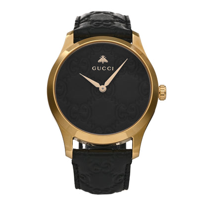 Gucci Stainless Steel Calfskin 38mm G-Timeless Quartz Watch Black 1 of 4