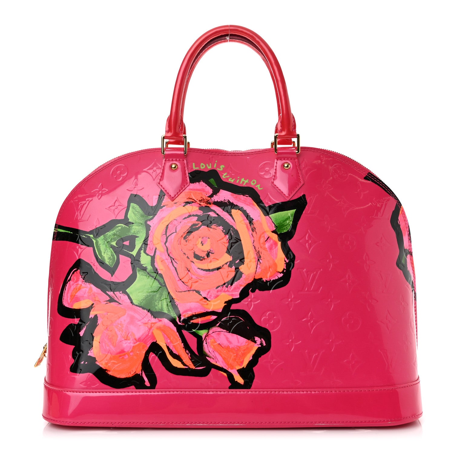 LOUIS VUITTON Vernis Roses Alma GM Rose Pop by fashionphile