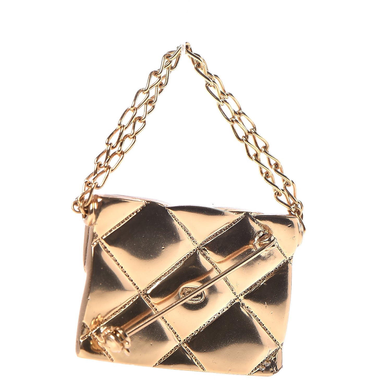 Chanel Quilted Flap Bag Brooch Gold 3 of 4