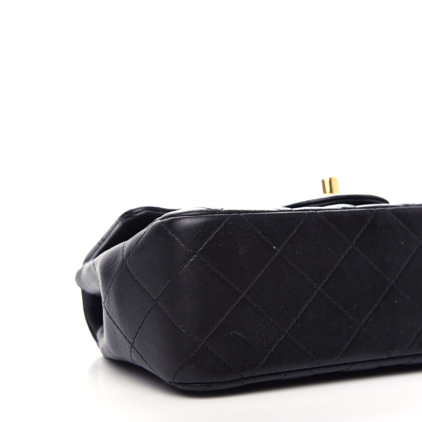 Lambskin Quilted Mini Rectangular Flap Black