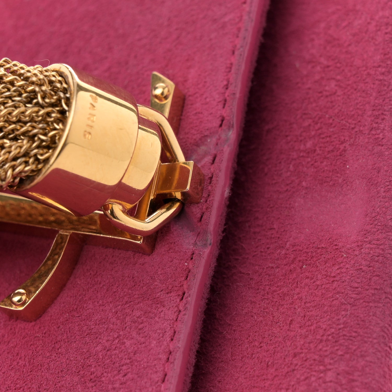 Saint Laurent Suede Medium Monogram Kate Tassel Shoulder Bag Lipstick Fuchsia 13 of 13