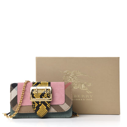 Burberry House Check Python Grainy Calfskin Embossed Mini Buckle Phone Bag Pink 9 of 9