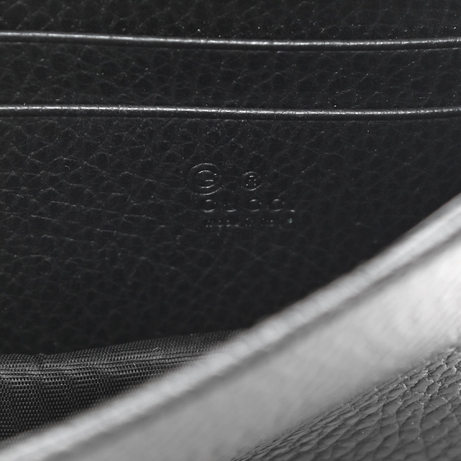 Gucci Dollar Calfskin Interlocking G Chain Wallet Black 6 of 8