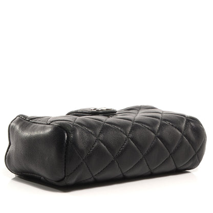 Chanel Lambskin Quilted Mini Phone Holder Clutch Black 4 of 7