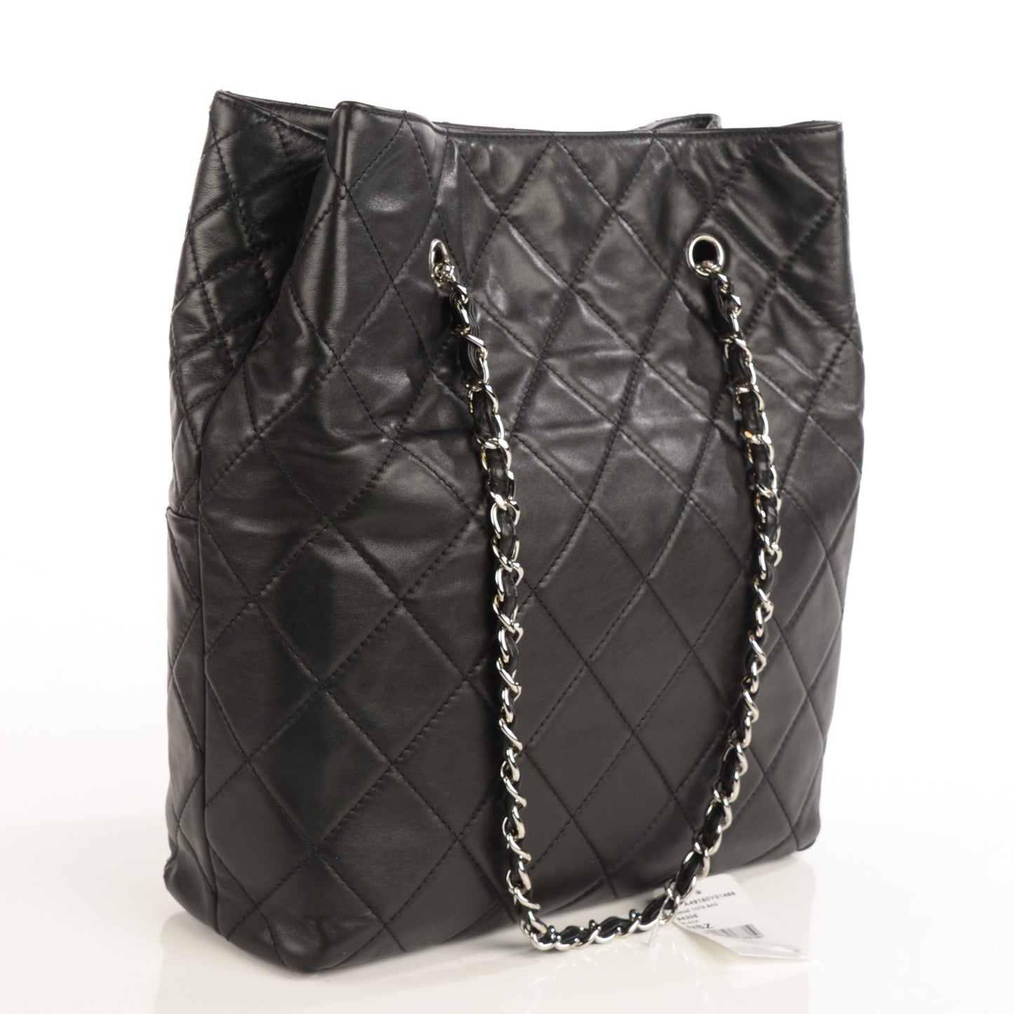 Calfskin Quilted In the Business North South Tote Black