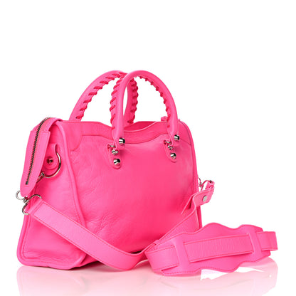 Balenciaga Agneau Classic Silver Hardware S City Rose Fluo 2 of 11
