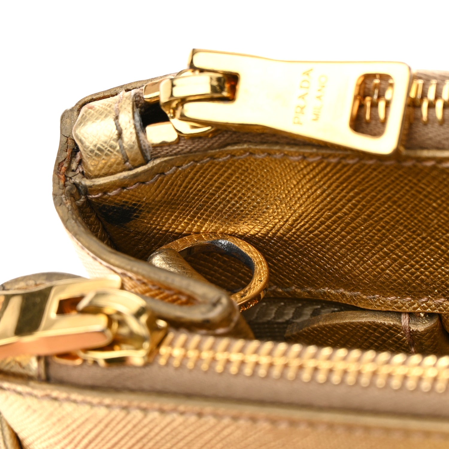 Prada Metallic Saffiano Small Galleria Double Zip Tote Platino 28 of 28