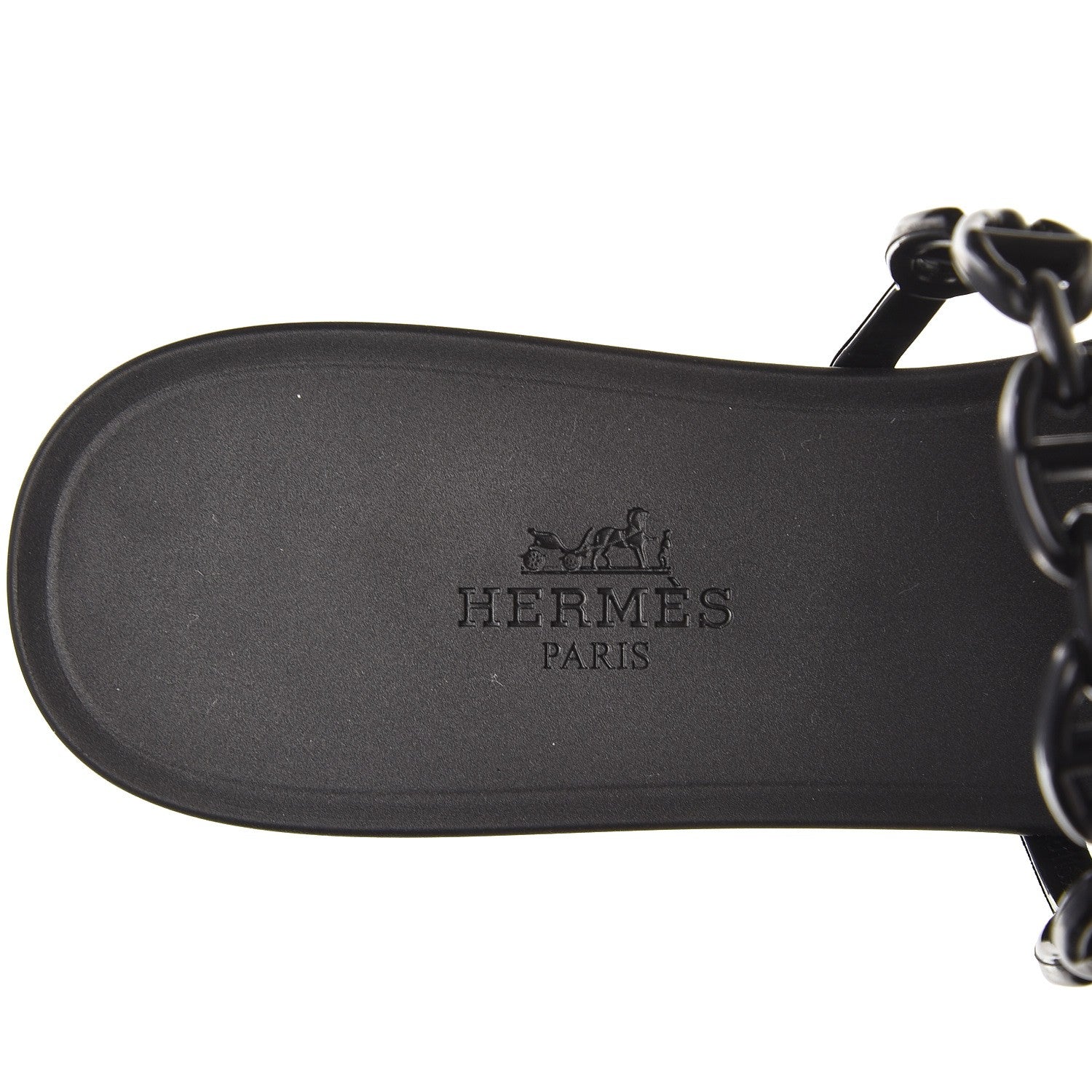 Hermes Rubber Chaine d'Ancre Rivage Sandals 38 Black 6 of 8
