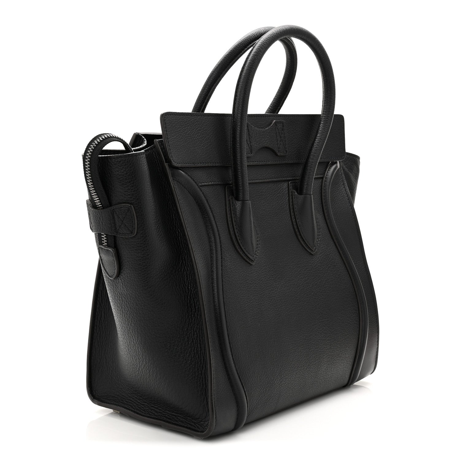 Celine Drummed Calfskin Mini Luggage Black 3 of 10