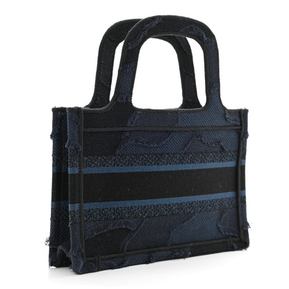 Christian Dior Canvas Embroidered Camouflage Mini Book Tote Blue 3 of 11