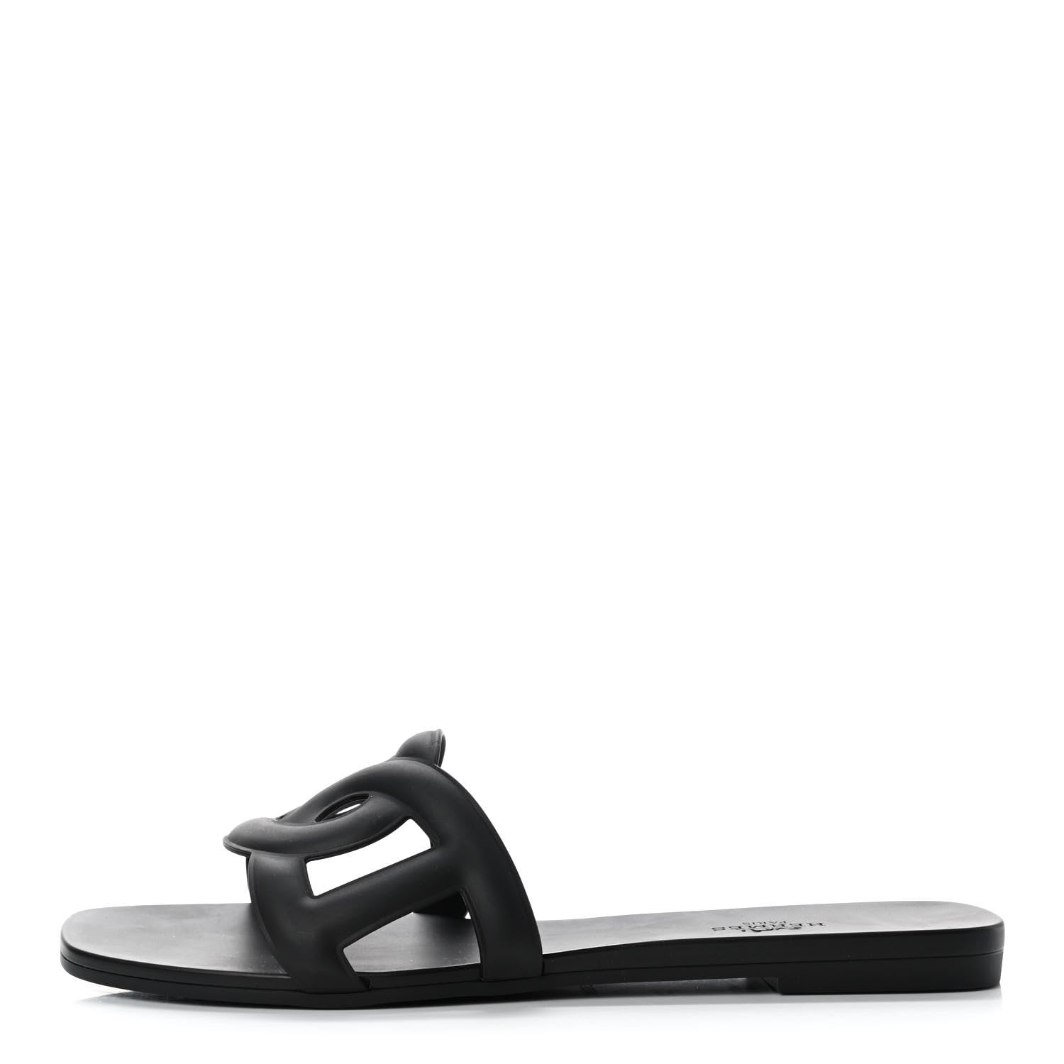 Hermes Rubber Aloha Sandals 38 Black 1 of 8