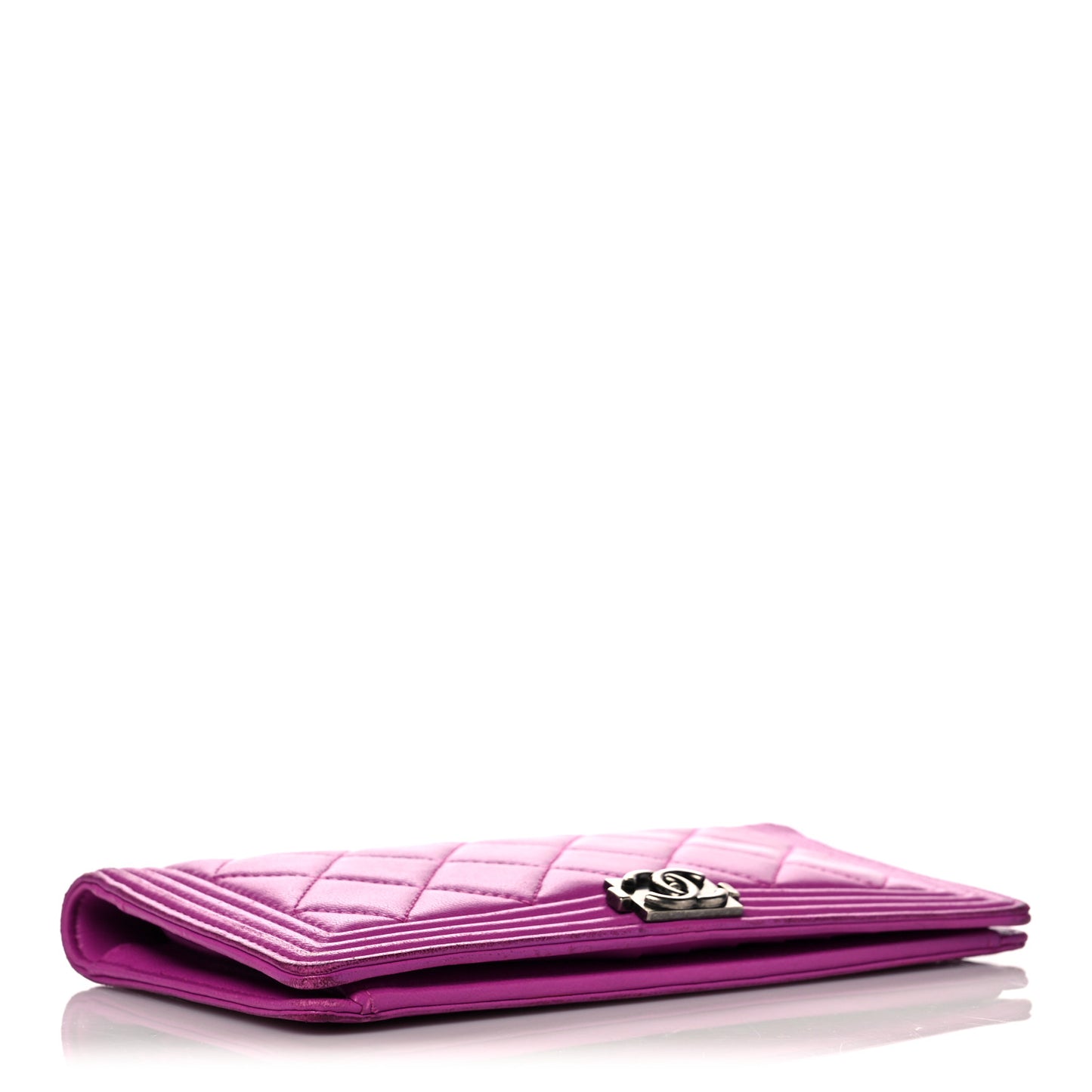 Lambskin Quilted Boy Yen Wallet Pink