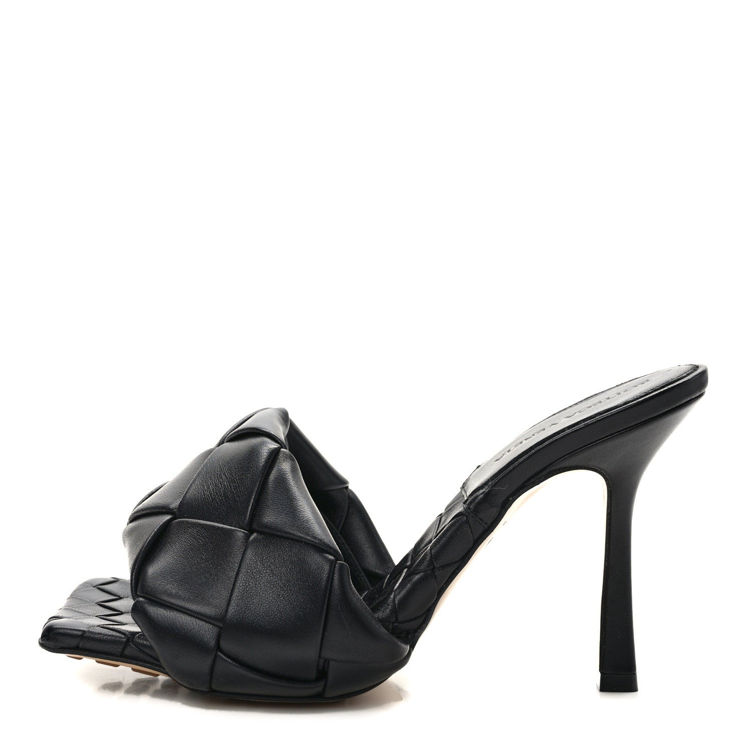 Bottega Veneta Nappa Maxi Intrecciato Lido Mule Sandals 37.5 Black 1 of 8