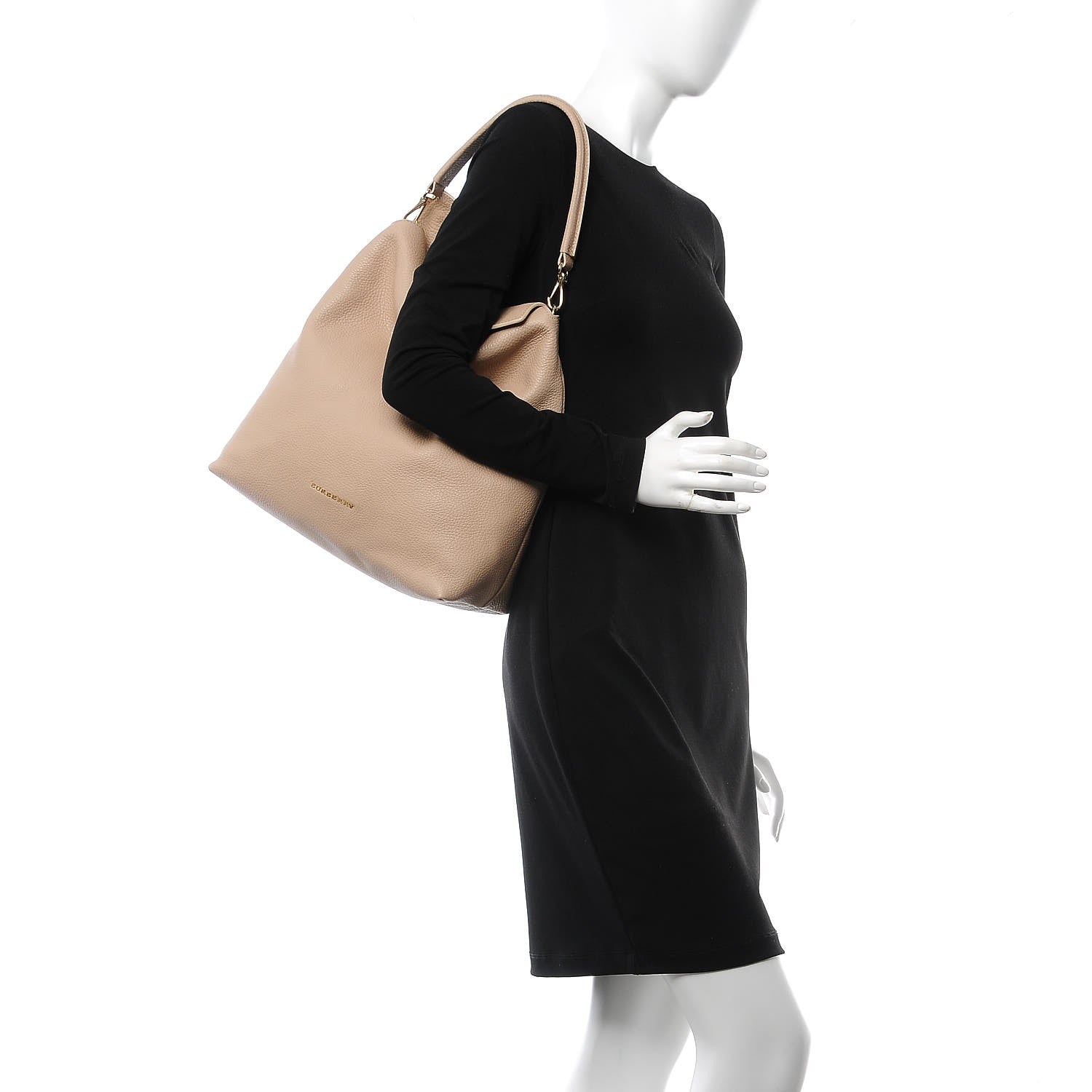 Burberry Grainy Calfskin Medium Cale Hobo Light Nude 2 of 8