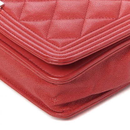 Chanel Caviar Quilted Boy Wallet On Chain WOC Red 4 of 10