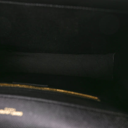 Saint Laurent Grain De Poudre Textured Mixed Matelasse Large Triquilt Monogram Satchel Black 5 of 12