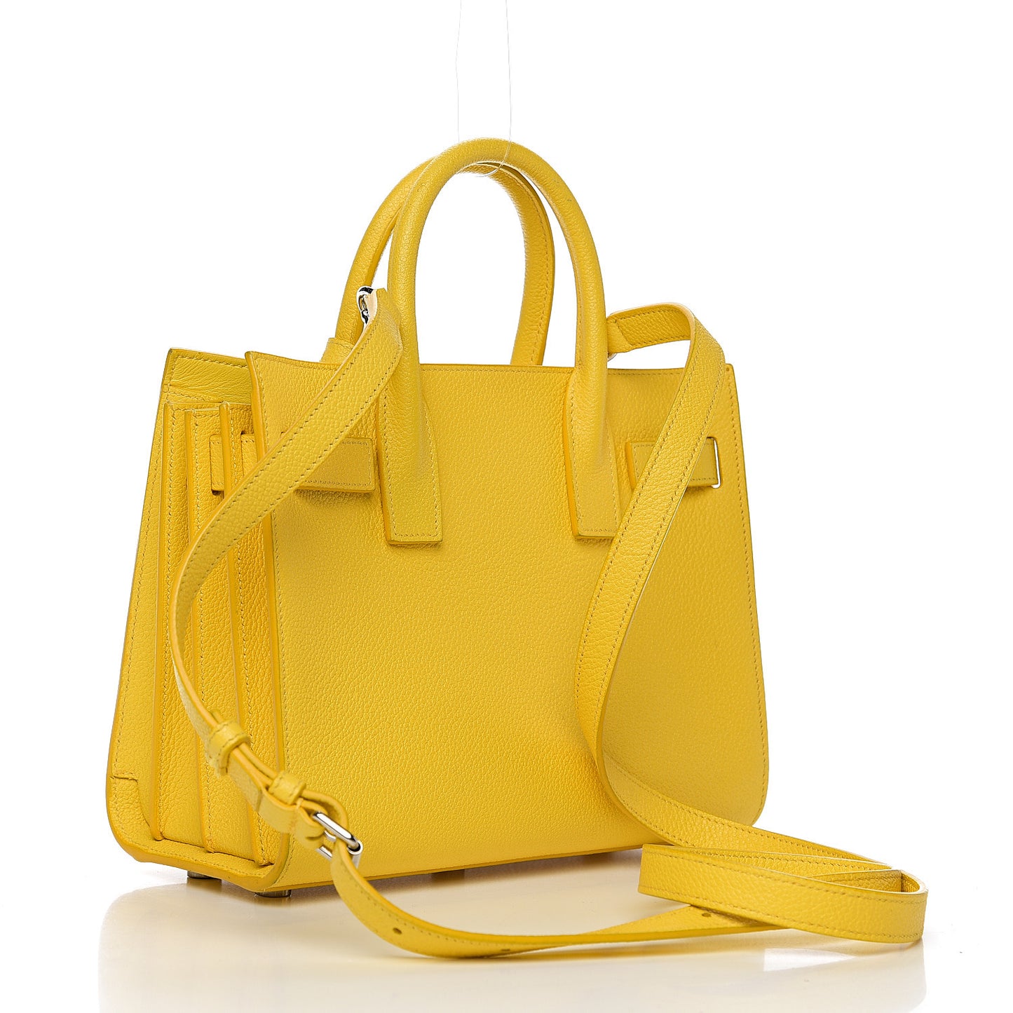 Grained Calfskin Nano Sac De Jour Jaune