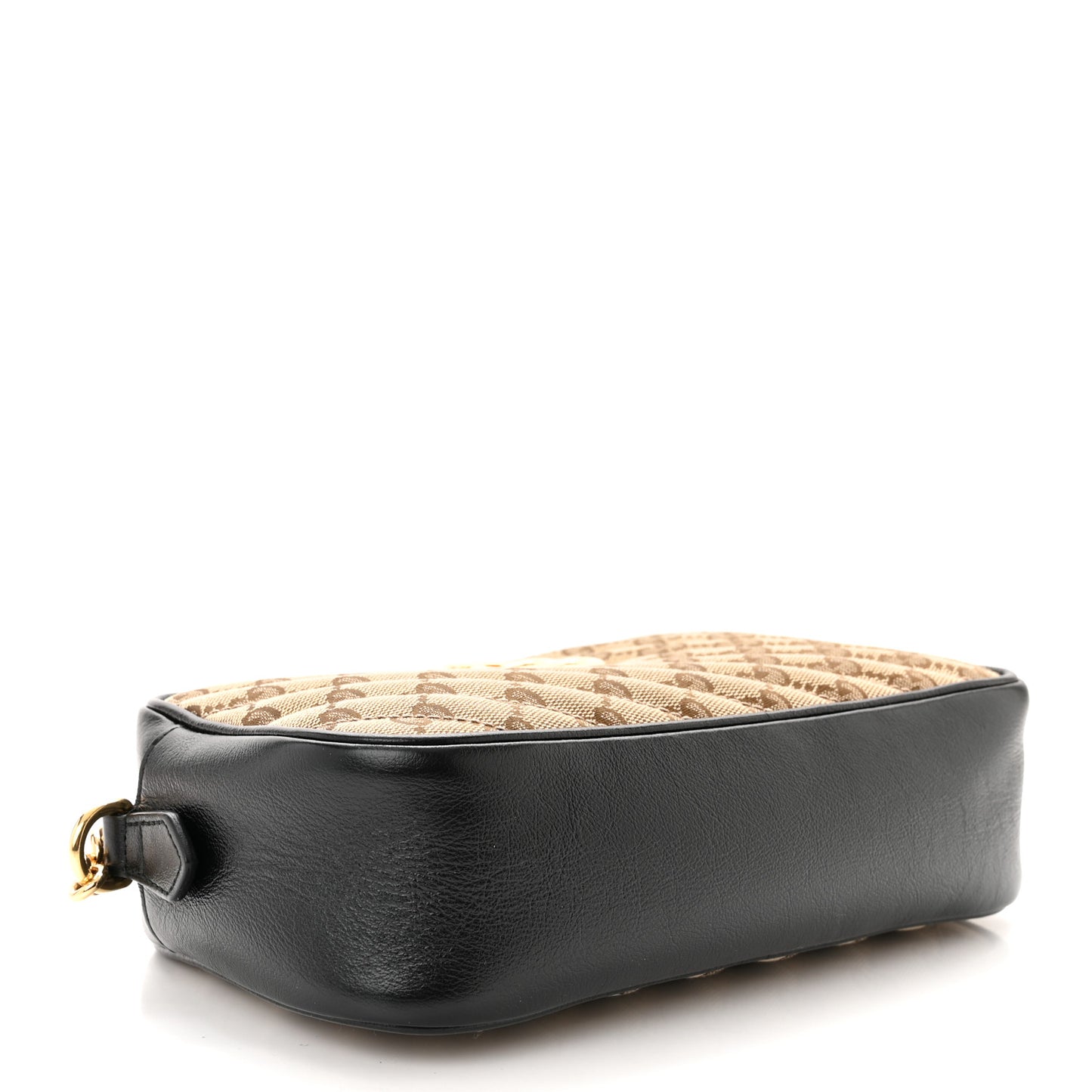 Monogram Matelasse Diagonal Small GG Marmont Chain Shoulder Bag Beige Black